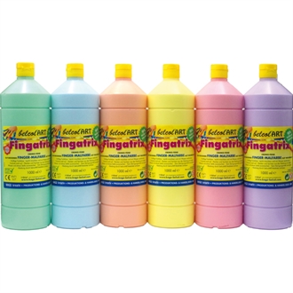 Fingermaling 6 stk - 1000 ml, pastelfarver