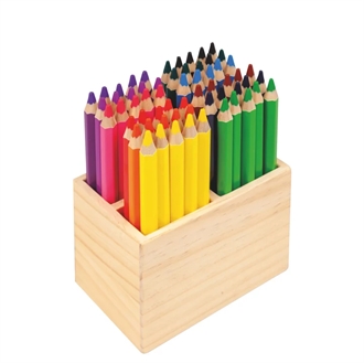 Farveblyanter i holder, 60 stk., tykke, 12 farver