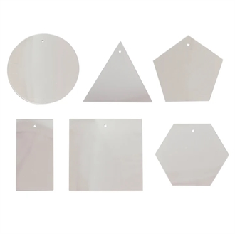 Geometriske spejlformer, 6 stk., 10 cm