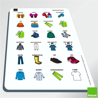 Beklædning 1 - Piktogram ark