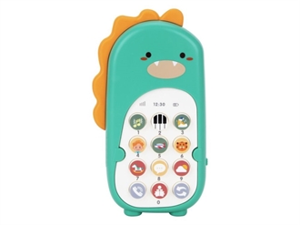 Børnemobil – Dinosaur-telefon i grøn med lyd og engelske ord