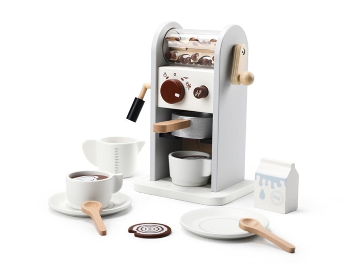 Kaffemaskine med bønner – grå