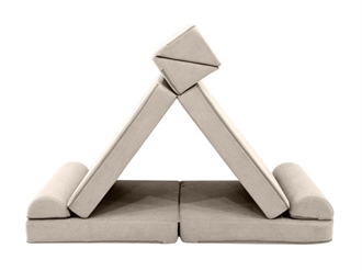 Børnesofa og bunker i beige – fløjl