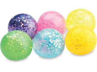 Anti-stress bold med glimmer – 1 stk.