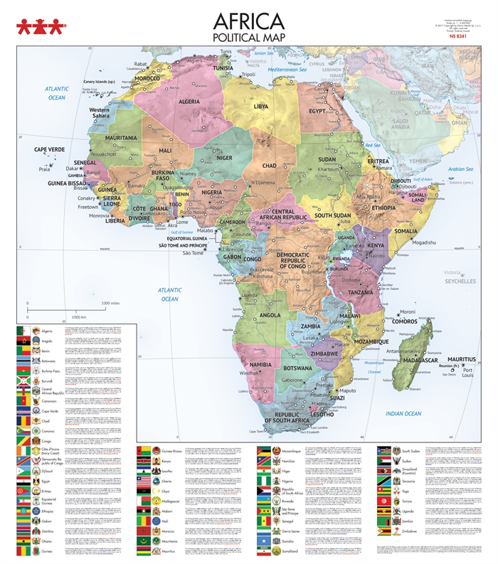 Politisk kort over Afrika