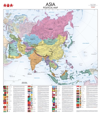 Politisk kort over Asien