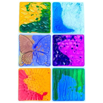 Sanseplader tekstureret 6stk