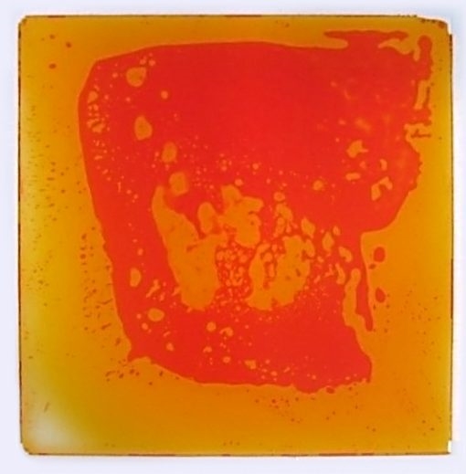 Sanseplade 50x50cm - orange og rød