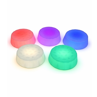 Runde LED-sansepuder, sæt med 5