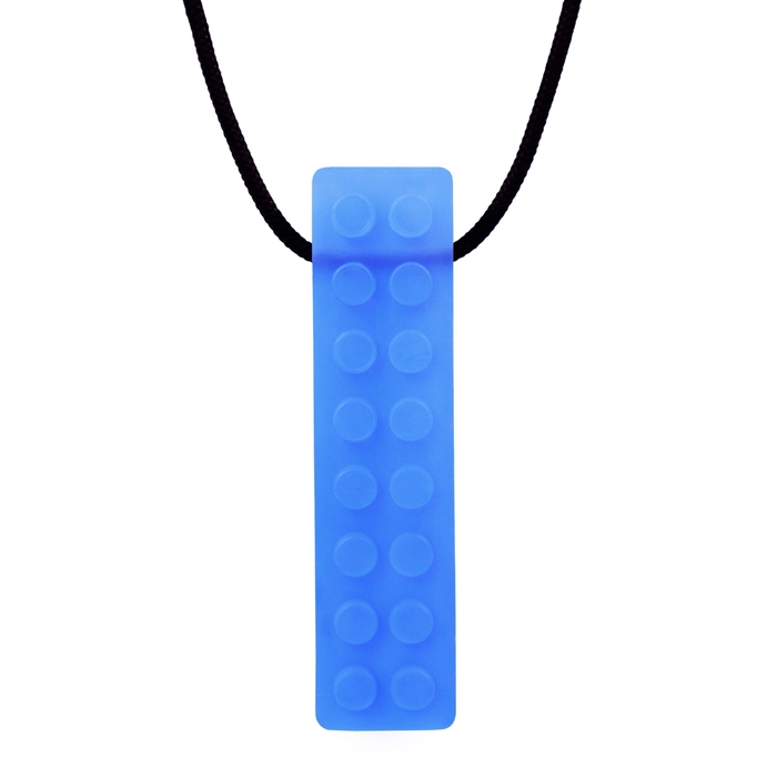 ARK Brick Stick Textured Chew Necklace gennemsigtig blå