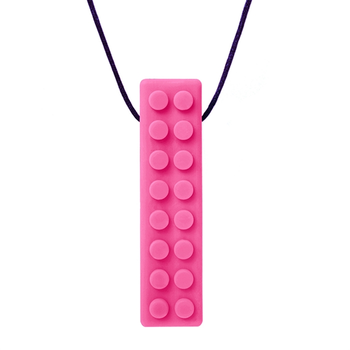 ARK Brick Stick Textured Chew Necklace Hot Pink