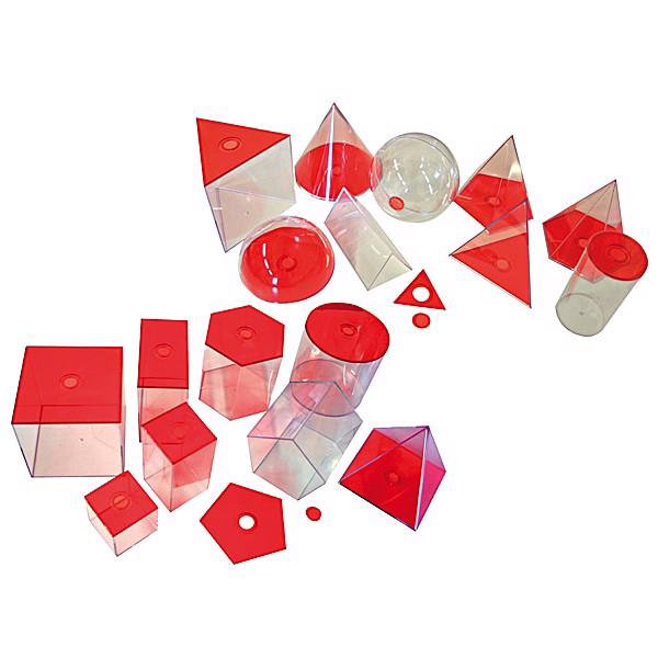 Geometriske  figurer, gennemsigtige (røde) store