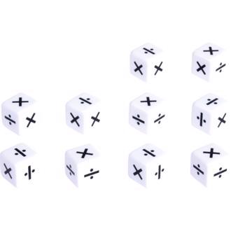 Terninger med multiplikation/division symboler, sæt med 10 stk.