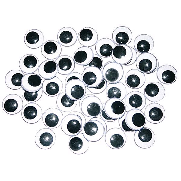 Googly øjne 18 mm, sort / hvid