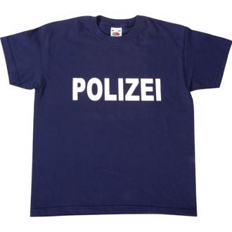 Politi-t-shirt mørkeblå, størrelse. 104