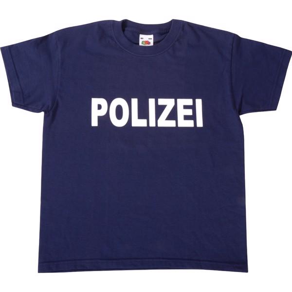 Politi-t-shirt mørkeblå, størrelse. 128