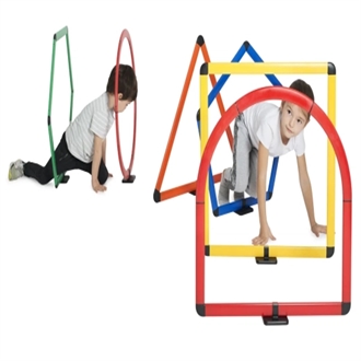 Forhindringssæt med geometriske former - 6 dele