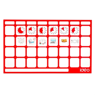 Magnettavle med plads til 28 piktogrammer
