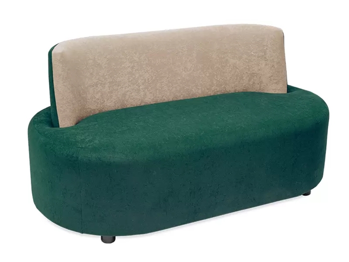 sofa, Mørkegrønt sæde, beige ryglæn